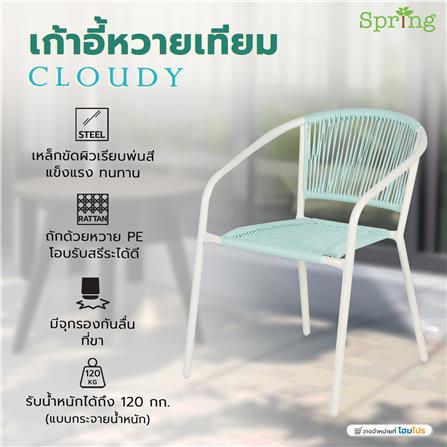 เก้าอี้หวายเทียม SPRING CLOUDY สีขาว/เขียว_7