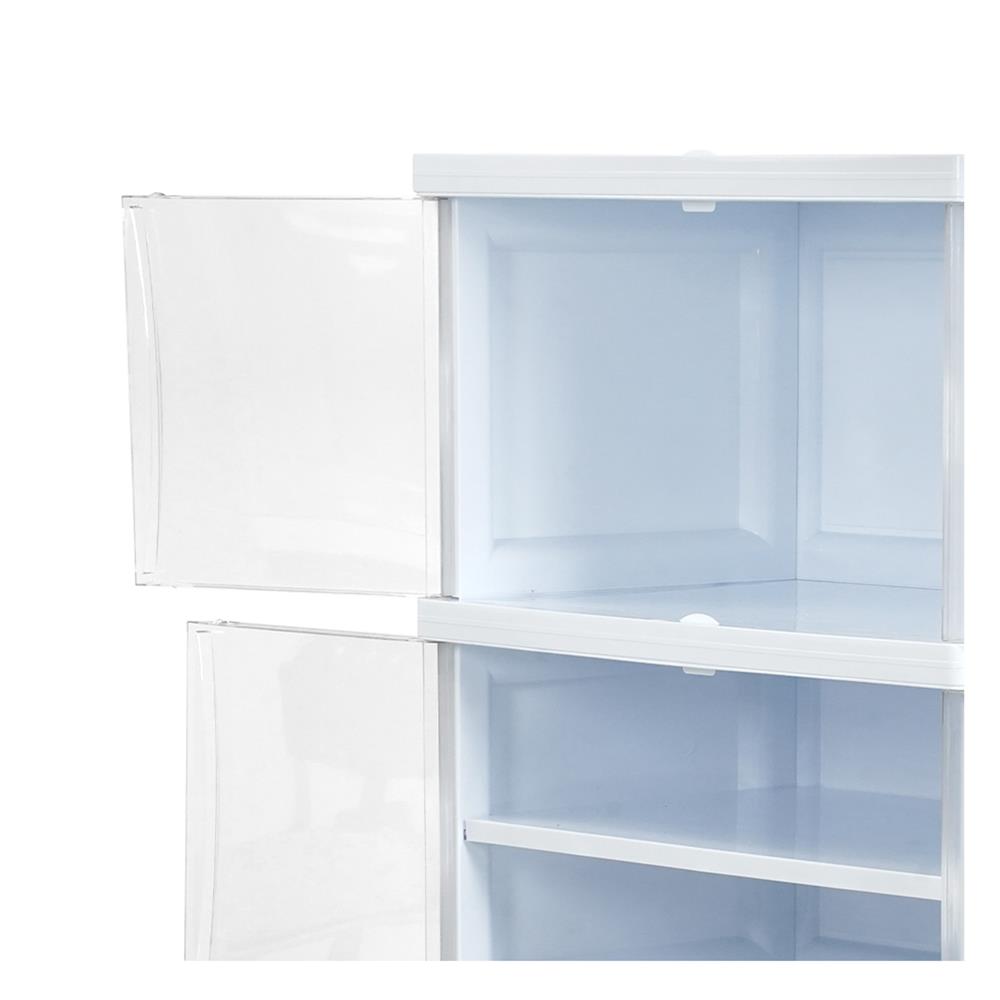 ตู้บานเปิด 3 ชั้น STACKO NOBI 70x50x122ซม. สีขาว/ใส