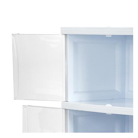 ตู้บานเปิด 4 ชั้น STACKO NOBI 70x50x162 ซม. สีขาว/ใส_4