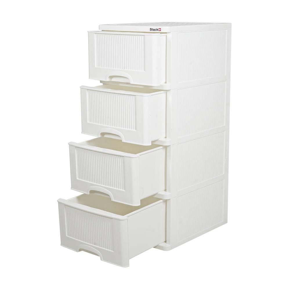 ตู้ลิ้นชัก 4 ชั้น STACKO HARU 41.8x50.9x101.7 ซม. สีขาว