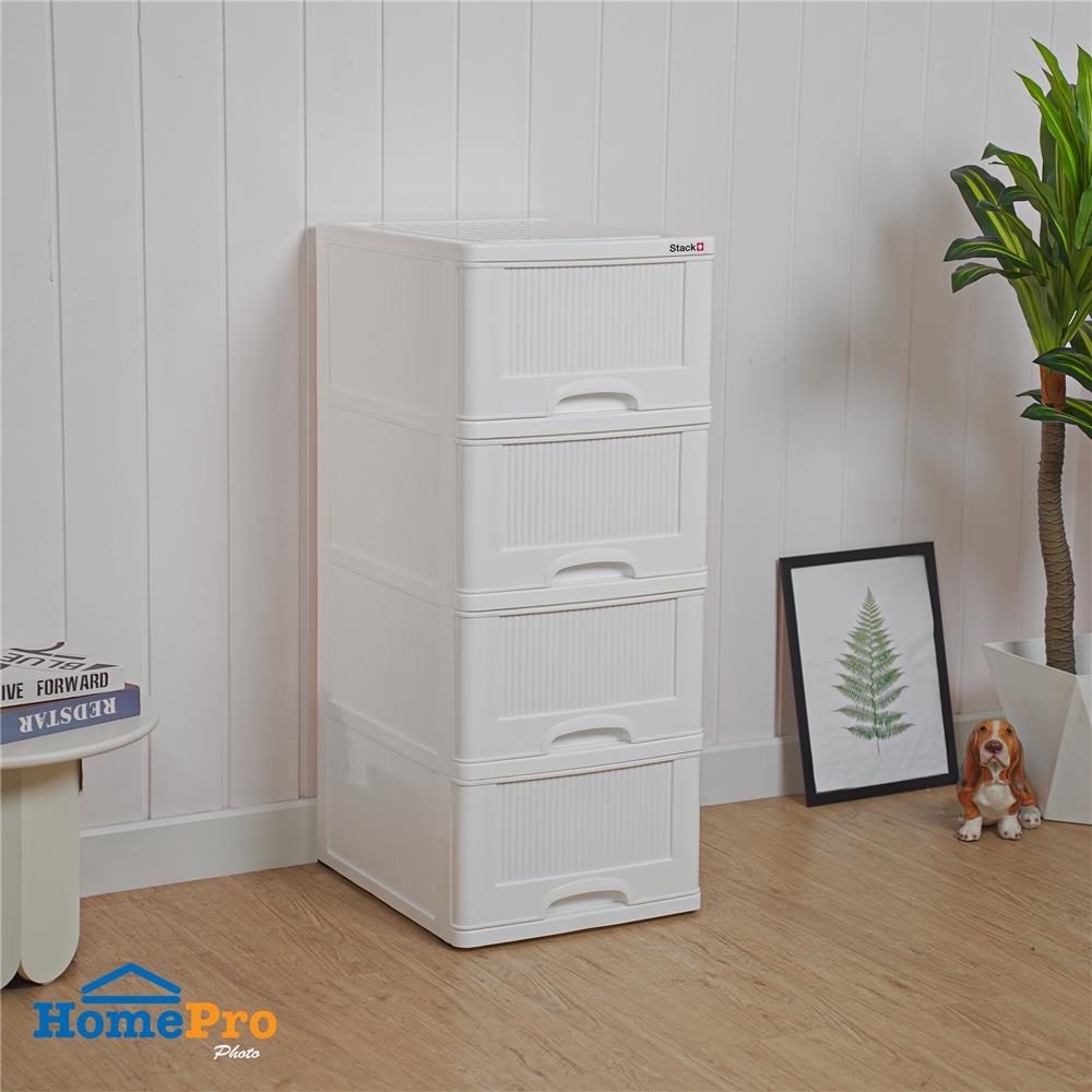 ตู้ลิ้นชัก 4 ชั้น STACKO HARU 41.8x50.9x101.7 ซม. สีขาว
