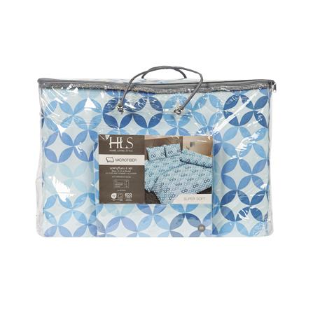 ชุดผ้าปูที่นอน 6 ฟุต (ชุด 6 ชิ้น) HOME LIVING STYLE MOTION สี BLUE_4
