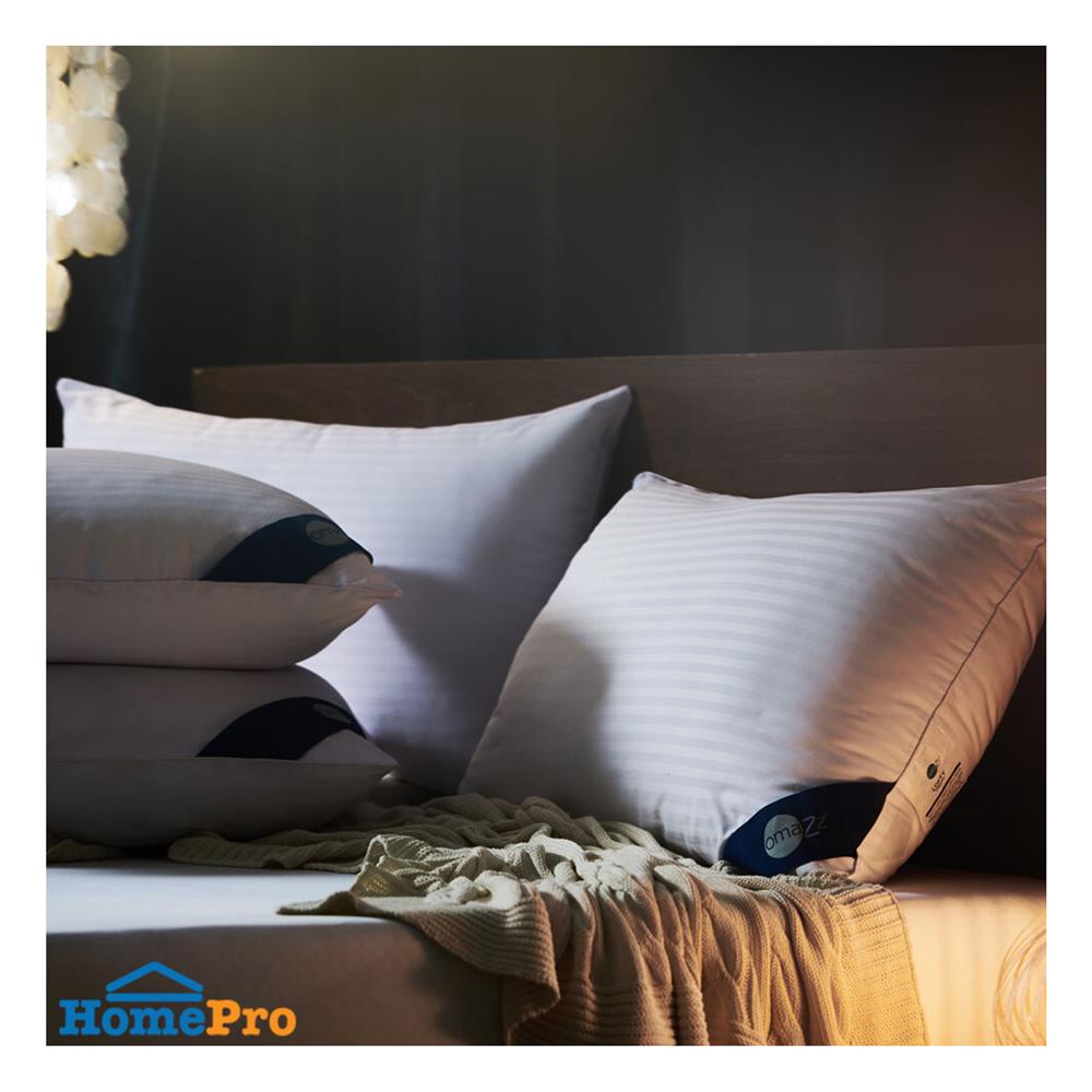 หมอนหนุน ไมโครไฟเบอร์ OMAZZ LOFTY S25 20x30 นิ้ว สีขาว