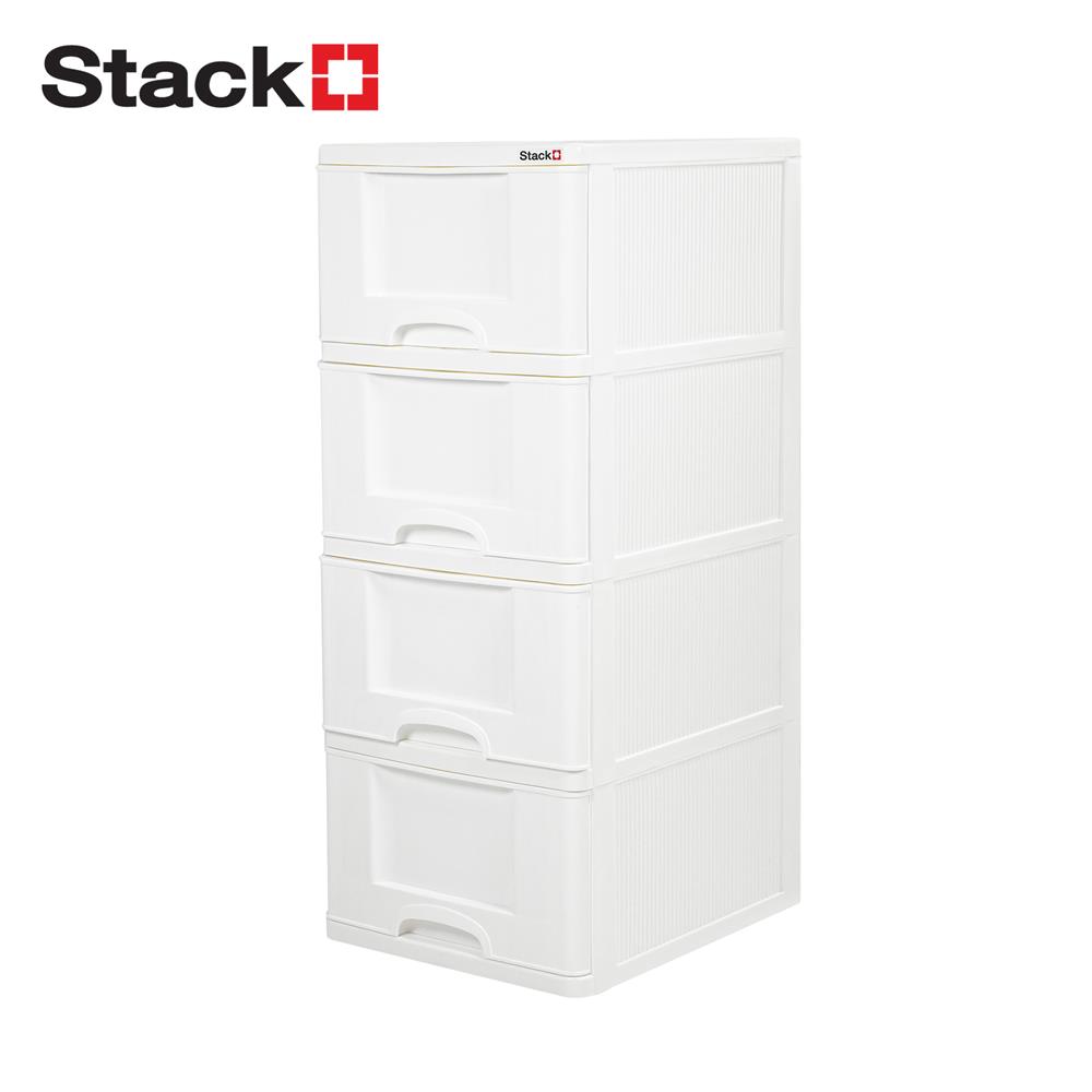 ตู้ลิ้นชัก 4 ชั้น STACKO MARU 41.8x50.9x101.7 ซม. สีขาว