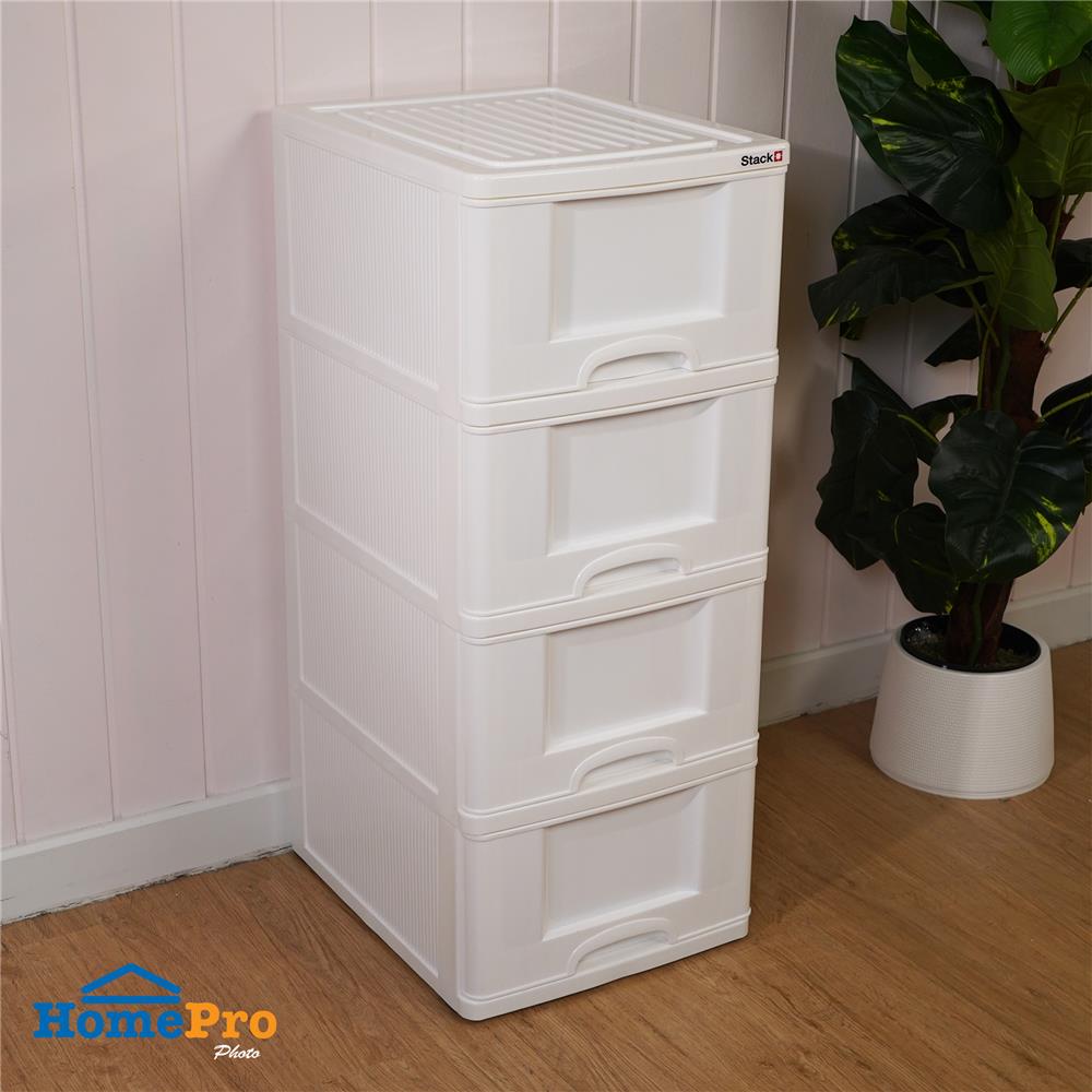 ตู้ลิ้นชัก 4 ชั้น STACKO MARU 41.8x50.9x101.7 ซม. สีขาว