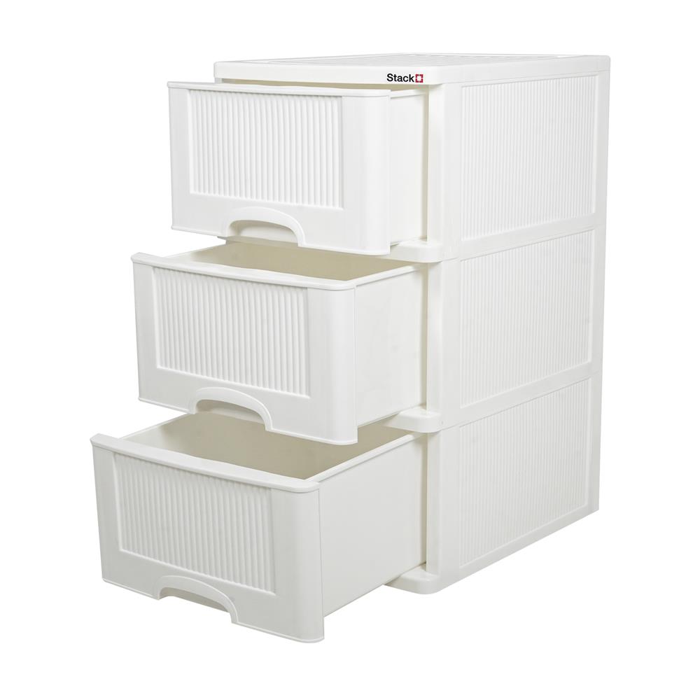 ตู้ลิ้นชัก 3 ชั้น STACKO HARU 41.8x50.9x77 ซม. สีขาว