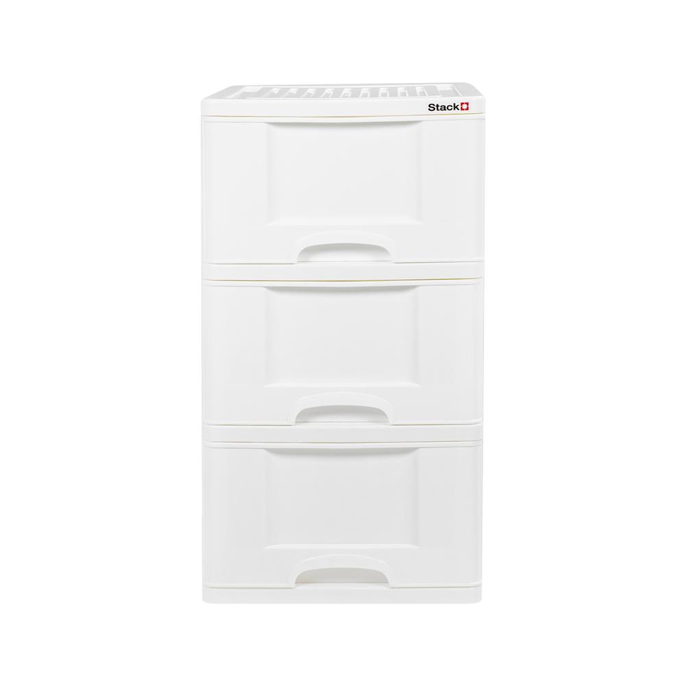 ตู้ลิ้นชัก 3 ชั้น STACKO MARU 41.8x50.9x77 ซม. สีขาว