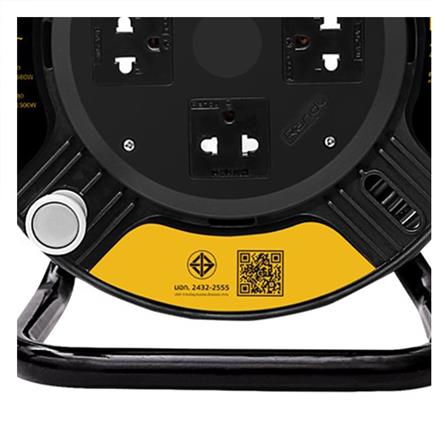 ล้อเก็บสายไฟ 4 ช่อง RANDY GD04-20M 16A 3,680 วัตต์ 20 เมตร สีดำ_2