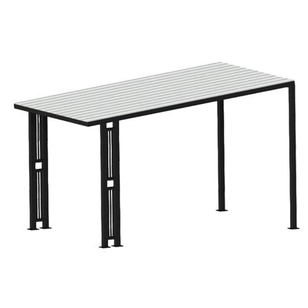 โรงจอดรถสำเร็จรูป หลังคาไวนิล ไม่มีรางน้ำฝน เสาตกแต่ง SUNSHIELD 3x5 เมตร_1