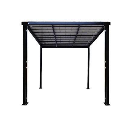 โรงจอดรถสำเร็จรูป หลังคาไวนิล ไม่มีรางน้ำฝน เสาตกแต่ง SUNSHIELD 3x5 เมตร_2