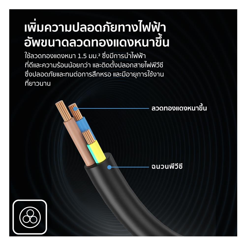 ล้อเก็บสายไฟ 4 ช่อง RANDY GD04-30M 16A 3,680 วัตต์ 30 เมตร สีดำ