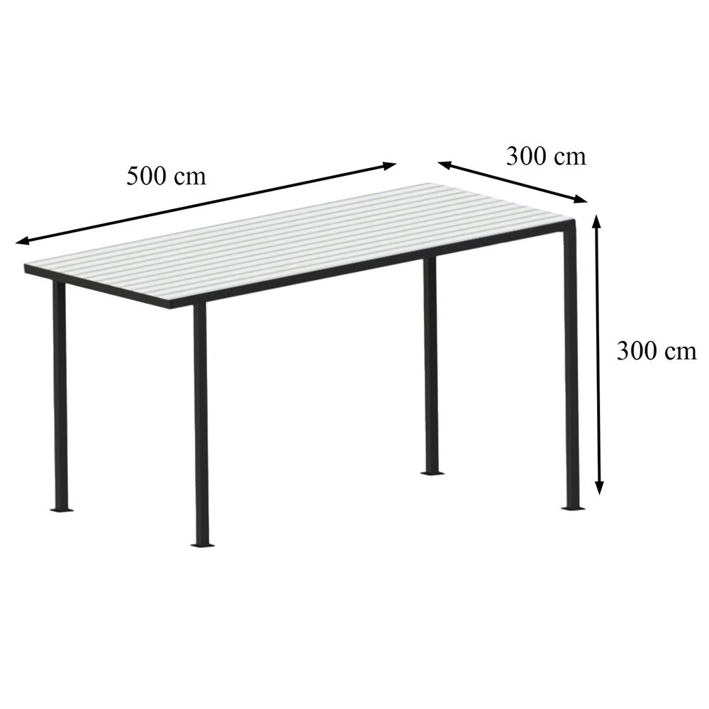 โรงจอดรถสำเร็จรูป หลังคาไวนิล ไม่มีรางน้ำฝน เสาธรรมดา SUNSHIELD 3x5 เมตร