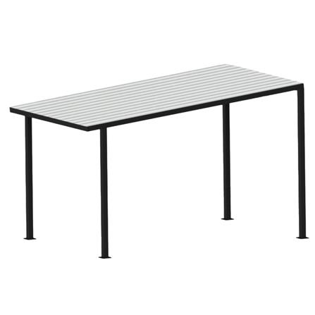 โรงจอดรถสำเร็จรูป หลังคาไวนิล ไม่มีรางน้ำฝน เสาธรรมดา SUNSHIELD 3x5 เมตร_1