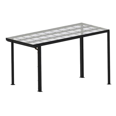 โรงจอดรถสำเร็จรูป หลังคาโพลีคาร์บอเนตแบบตัน ไม่มีรางน้ำฝน เสาธรรมดา SUNSHIELD 3x5 เมตร สีใส_1