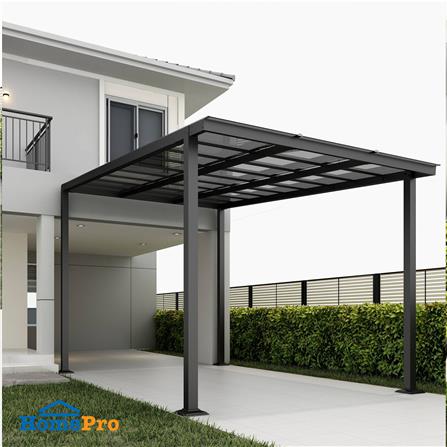 โรงจอดรถสำเร็จรูป หลังคาโพลีคาร์บอเนตแบบตัน ไม่มีร...