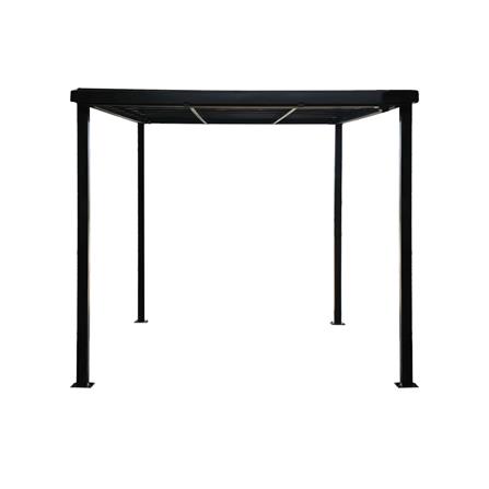 โรงจอดรถสำเร็จรูป หลังคาโพลีคาร์บอเนตแบบตัน ไม่มีรางน้ำฝน เสาธรรมดา SUNSHIELD 3x5 เมตร สีเทา_2