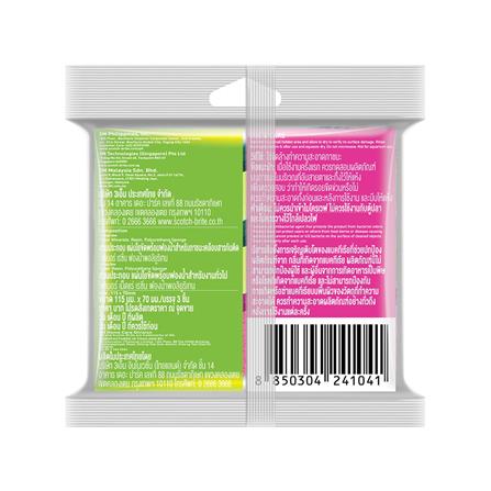 แผ่นใยขัดพร้อมฟองน้ำ SCOTCH-BRITE แอนตี้แบคทีเรีย (แพ็ก 3 ชิ้น)_1