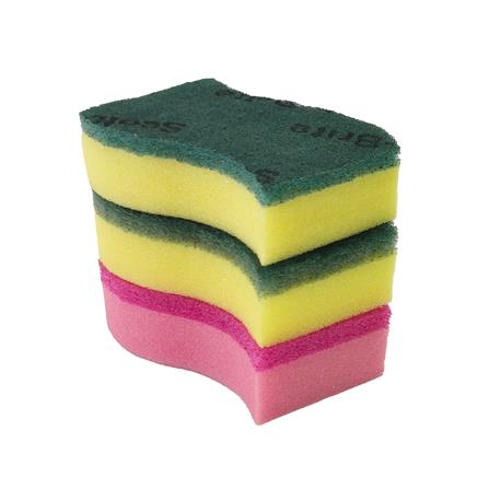 แผ่นใยขัดพร้อมฟองน้ำ SCOTCH-BRITE แอนตี้แบคทีเรีย (แพ็ก 3 ชิ้น)_2