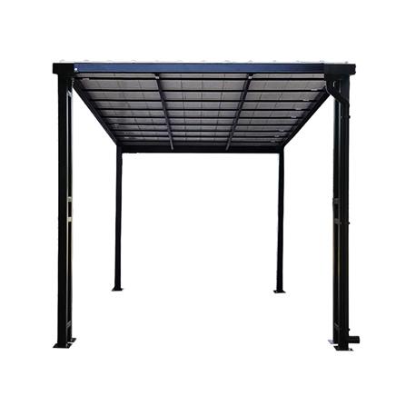 โรงจอดรถสำเร็จรูป หลังคาไวนิล มีรางน้ำฝน เสาตกแต่ง SUNSHIELD 3x5 เมตร_2