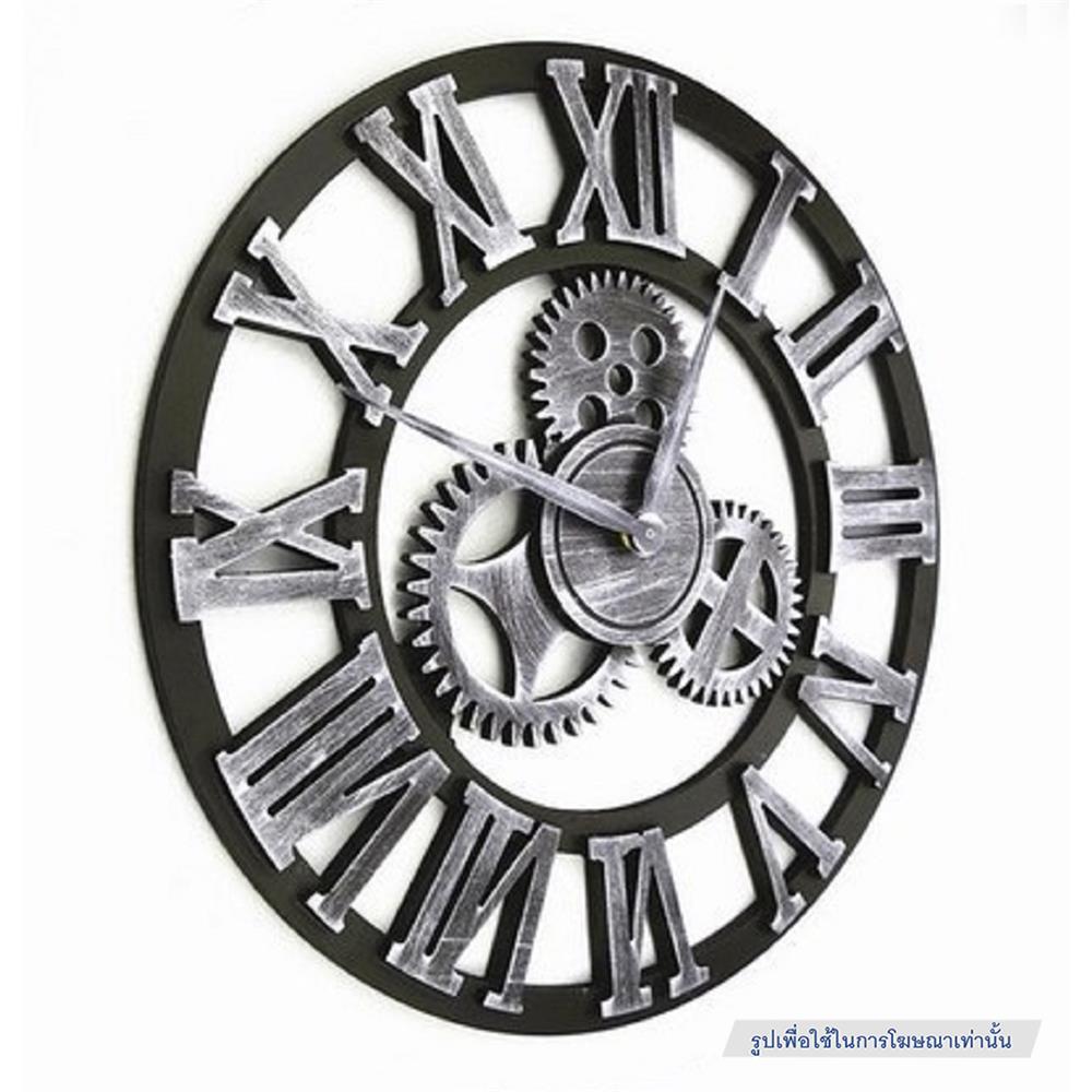 นาฬิกาแขวน INTERY C1038C012_16 23.62 นิ้ว สีเงิน/ดำ