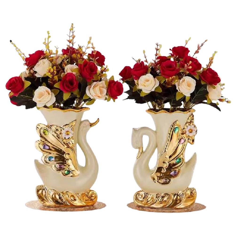 ของตกแต่ง แจกันพร้อมกุหลาบ INTERY CT209E041_15  สีแดง/ครีม_0