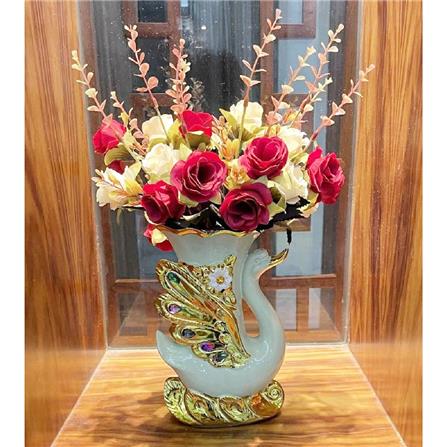 ของตกแต่ง แจกันพร้อมกุหลาบ INTERY CT209E041_15  สีแดง/ครีม_5