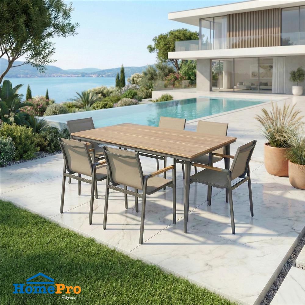 ชุดสนาม 6 ที่นั่ง SPRING CARINY สีน้ำตาล/ดำ