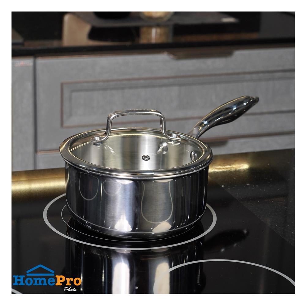 หม้อด้ามสเตนเลสพร้อมฝา 18 ซม. KECH BRAVE IH