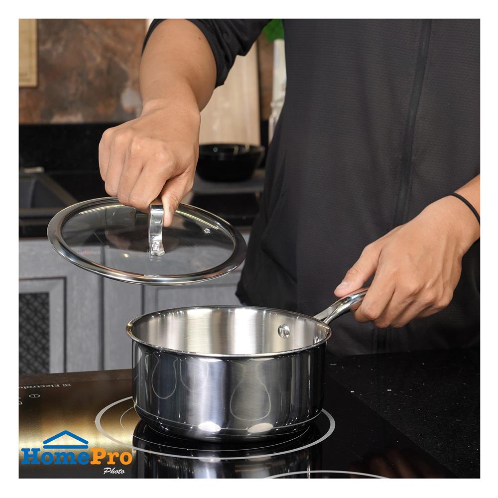 หม้อด้ามสเตนเลสพร้อมฝา 18 ซม. KECH BRAVE IH