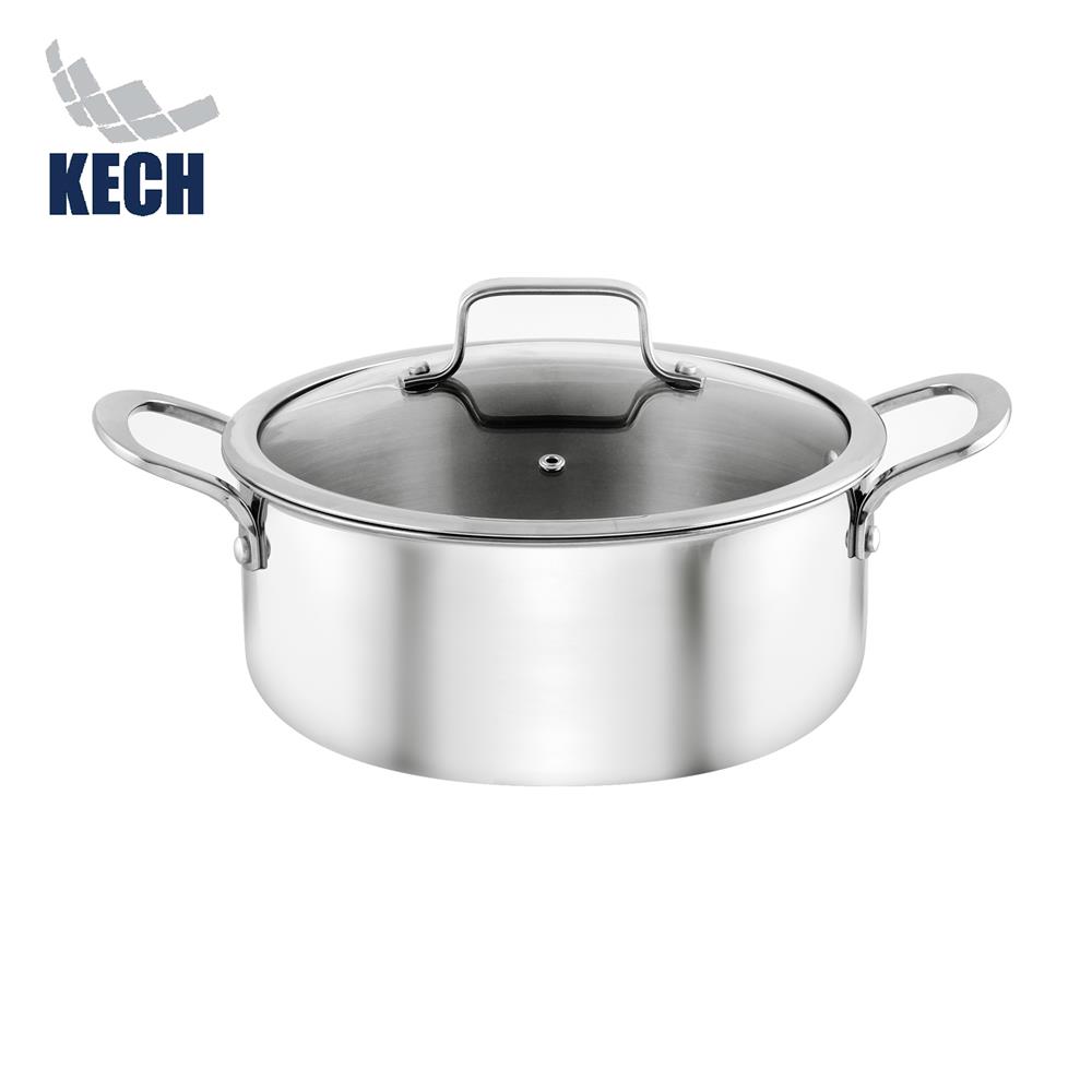 หม้อสเตนเลสพร้อมฝา 20 ซม. KECH BRAVE IH