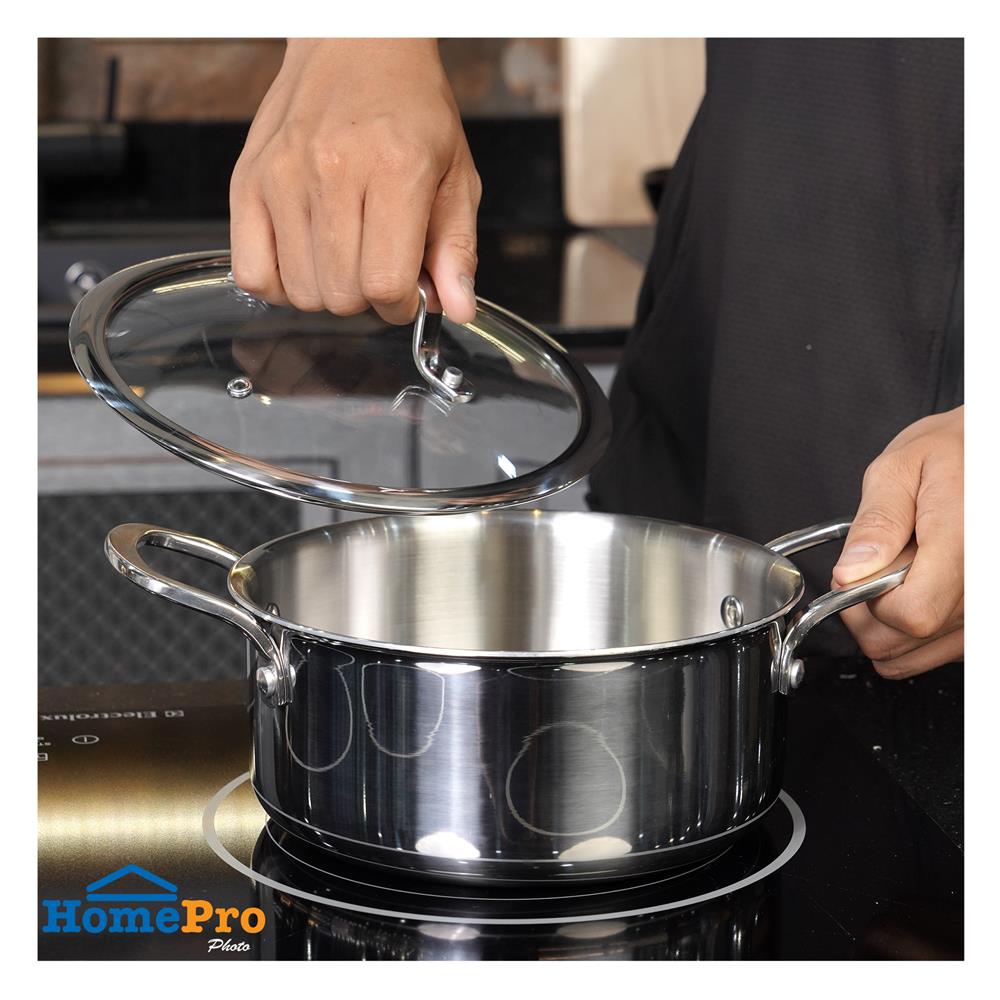 หม้อสเตนเลสพร้อมฝา 20 ซม. KECH BRAVE IH