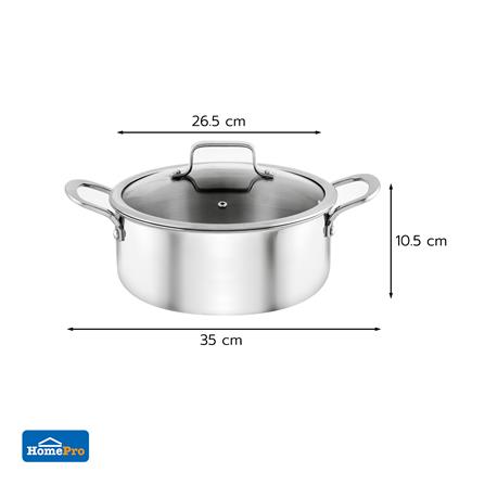 หม้อสเตนเลสพร้อมฝา 24 ซม. KECH BRAVE IH_5