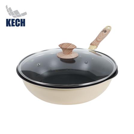 กระทะลึกพร้อมฝา 28 ซม. KECH ZIVA IH สีเหลือง_0