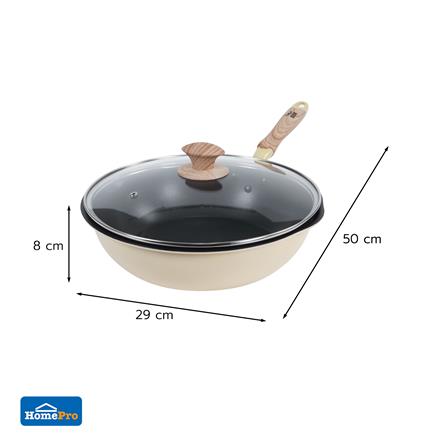 กระทะลึกพร้อมฝา 28 ซม. KECH ZIVA IH สีเหลือง_7