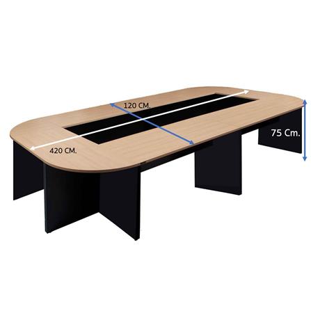 โต๊ะประชุม ICONIC PLCF4200 200x420 ซม. สีโอ๊ค/ดำ_1