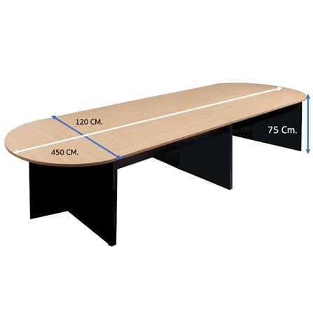 โต๊ะประชุม ICONIC PLCF4500 120x450 ซม. สีโอ๊ค/ดำ_1