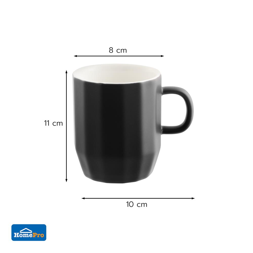 ถ้วยหู PORCELAIN 350 มล. KECH GRAZE สีดำ