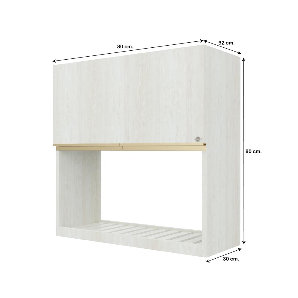 ตู้แขวนคว่ำจาน JUPITER JUVENTAS SNOW WOOD 80x80 ซม.