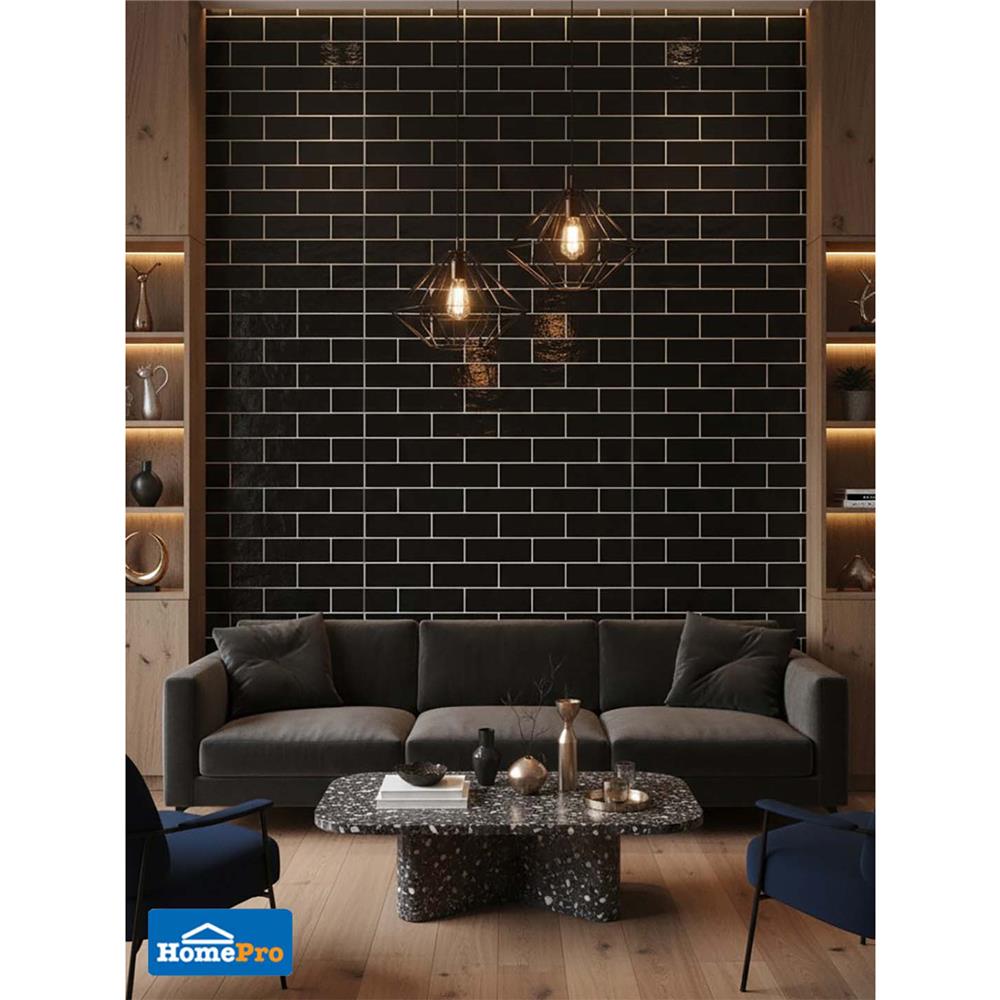 กระเบื้องผนัง 30x60 ซม. TARA มิลล่าบริค นิว ดำ A 0.9 ตร.ม.