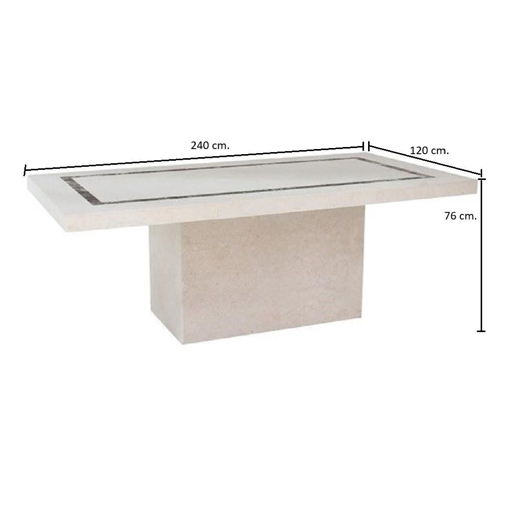 โต๊ะทานข้าว SB FURNITURE FLATTINUM 19090849 240 ซม. สีครีม