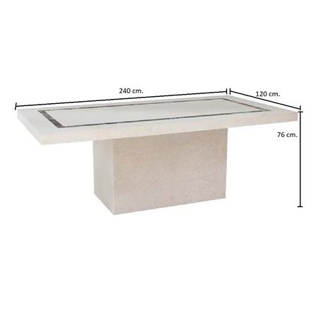 โต๊ะทานข้าว SB FURNITURE FLATTINUM 19090849 240 ซม. สีครีม_4