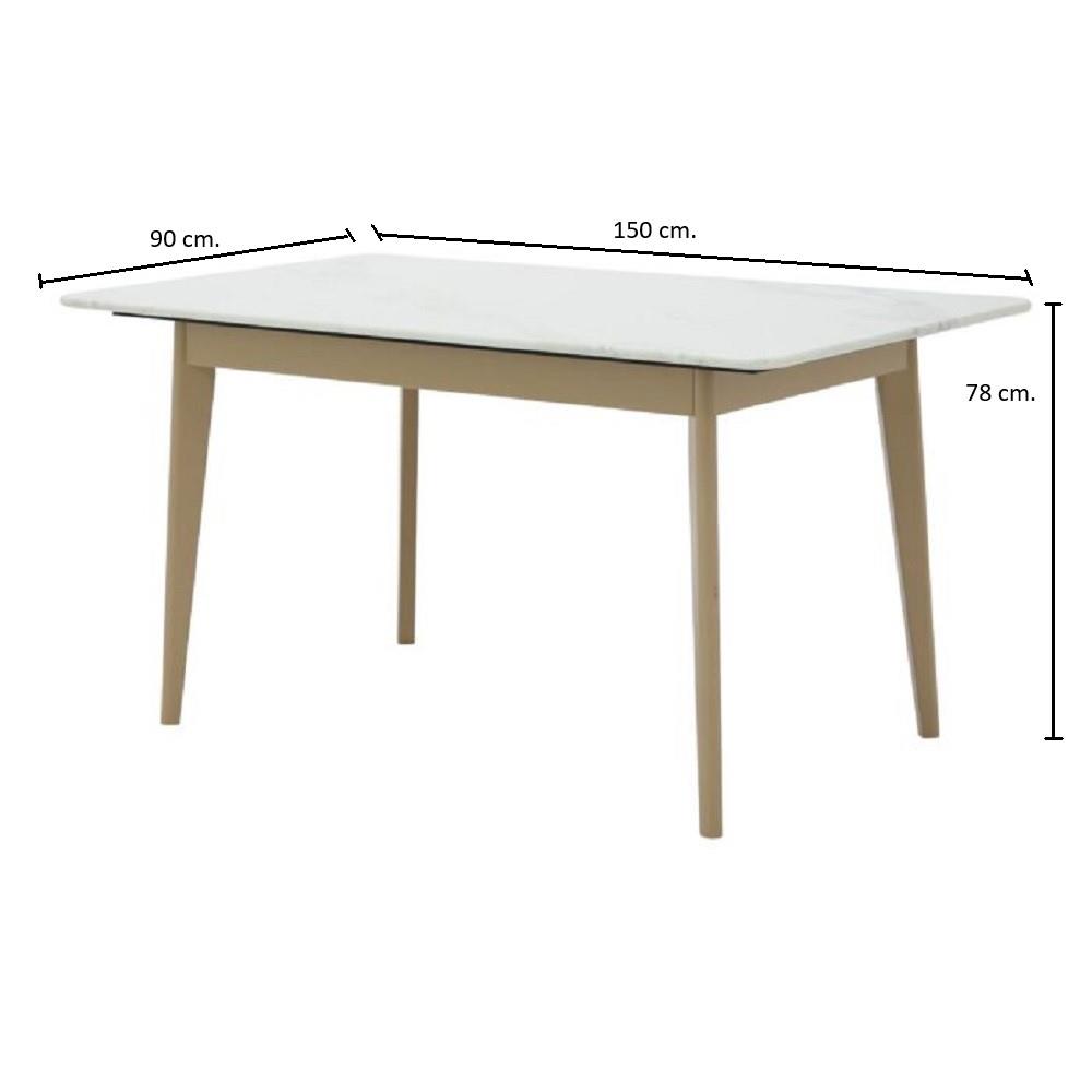 โต๊ะอาหาร SB FURNITURE FREDRIC 19232561 150 ซม. สีขาว