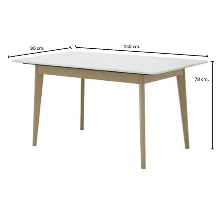 โต๊ะอาหาร SB FURNITURE FREDRIC 19232561 150 ซม. สีขาว_4