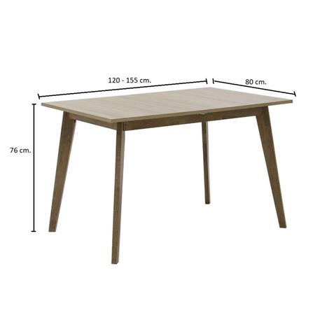 โต๊ะทานข้าว SB FURNITURE YAKIRA 19210400 120 ซม. สีน้ำตาล_3