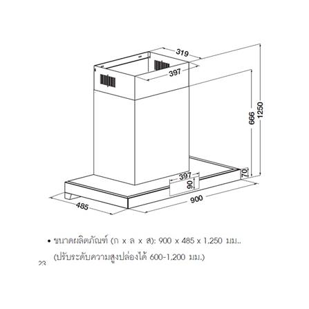 เครื่องดูดควันกระโจม HAFELE HYPERION 495.38.379 90 ซม._4