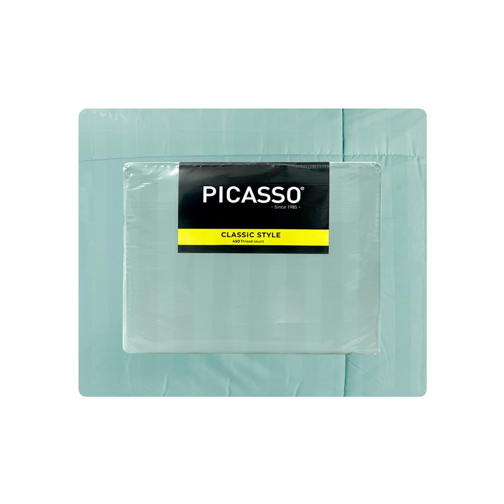 ชุดผ้าปูที่นอน 5 ฟุต (ชุด 6 ชิ้น) PICASSO CLASSIC STYLE IRIS สี GREENMINT