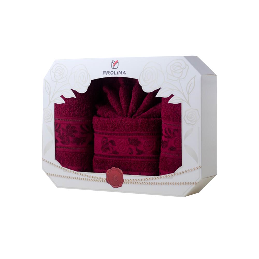 ผ้าขนหนู GIFT SET FROLINA ROSE GALA สี RED