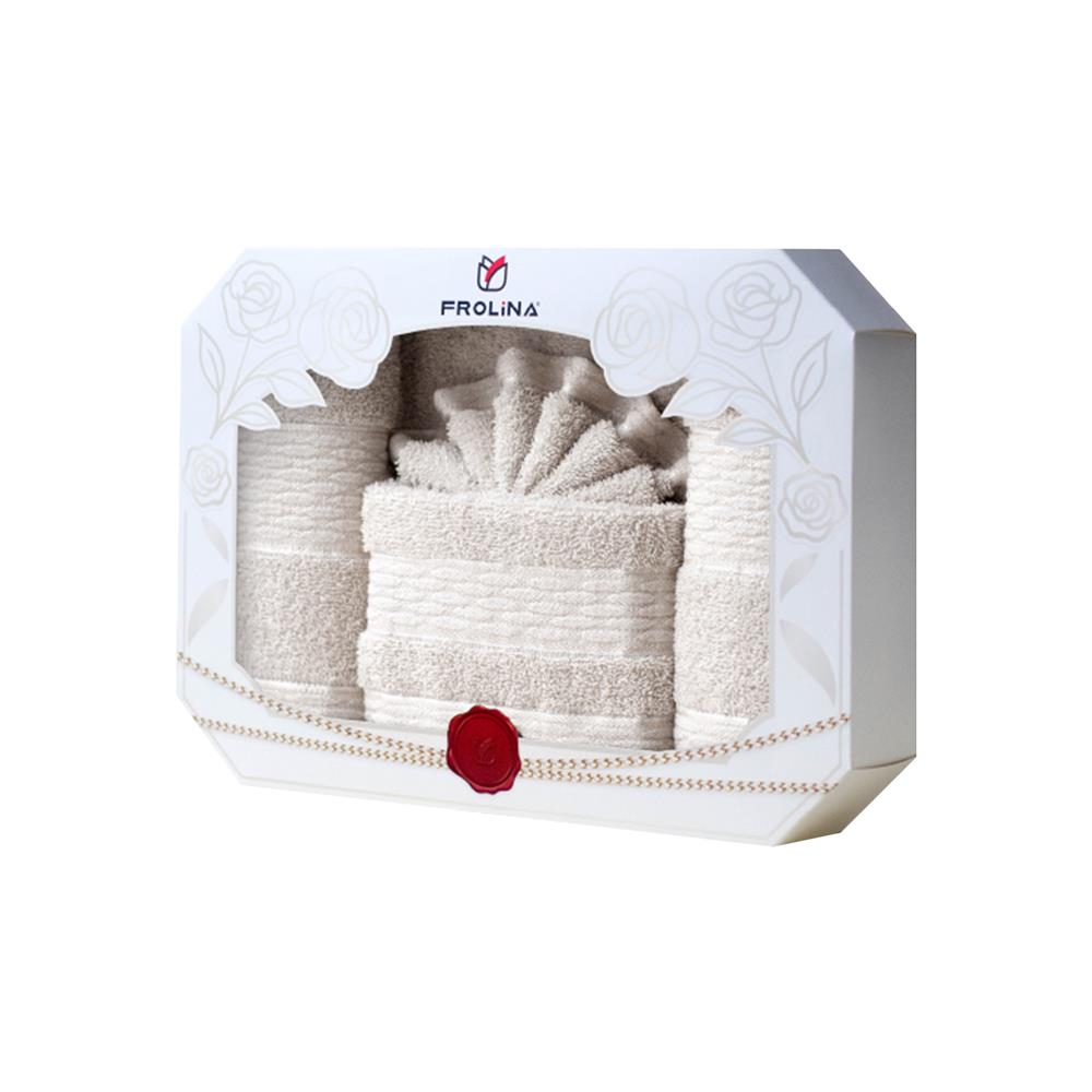 ผ้าขนหนู GIFT SET FROLINA GOLDEN THEADS สี BROWN