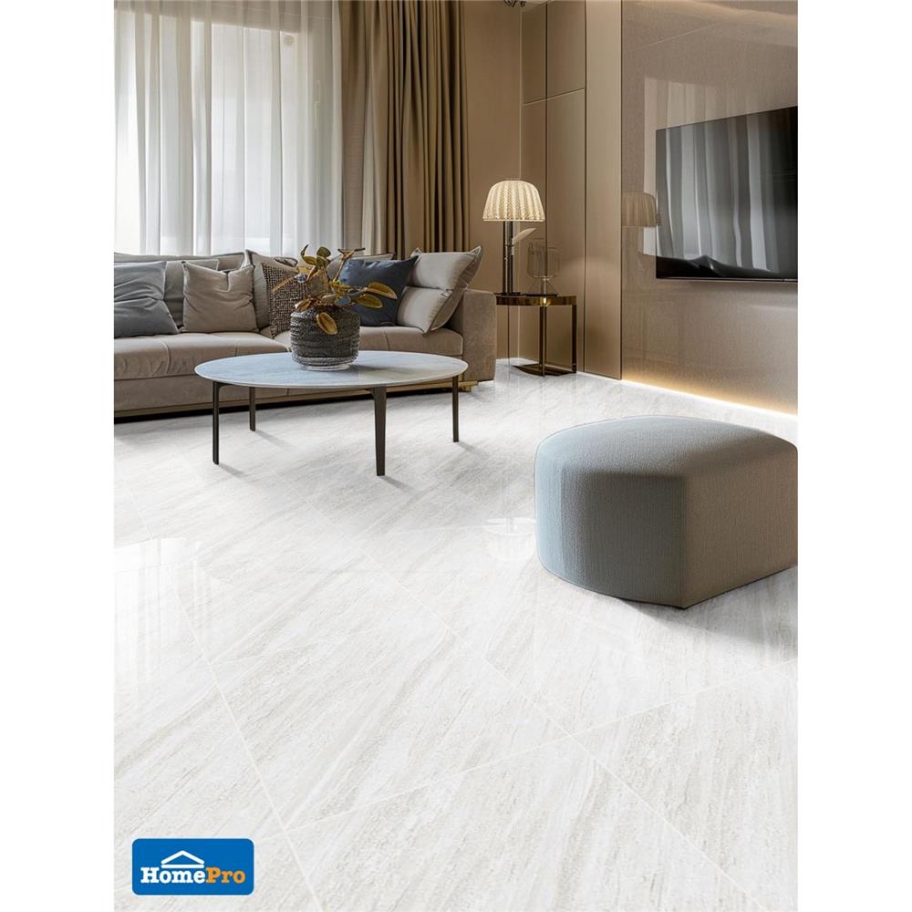 กระเบื้องพื้นพอร์ซเลน 60x60 ซม. DURAGRES ทีเซียโน่ ขาว A 1.44 ตร.ม.