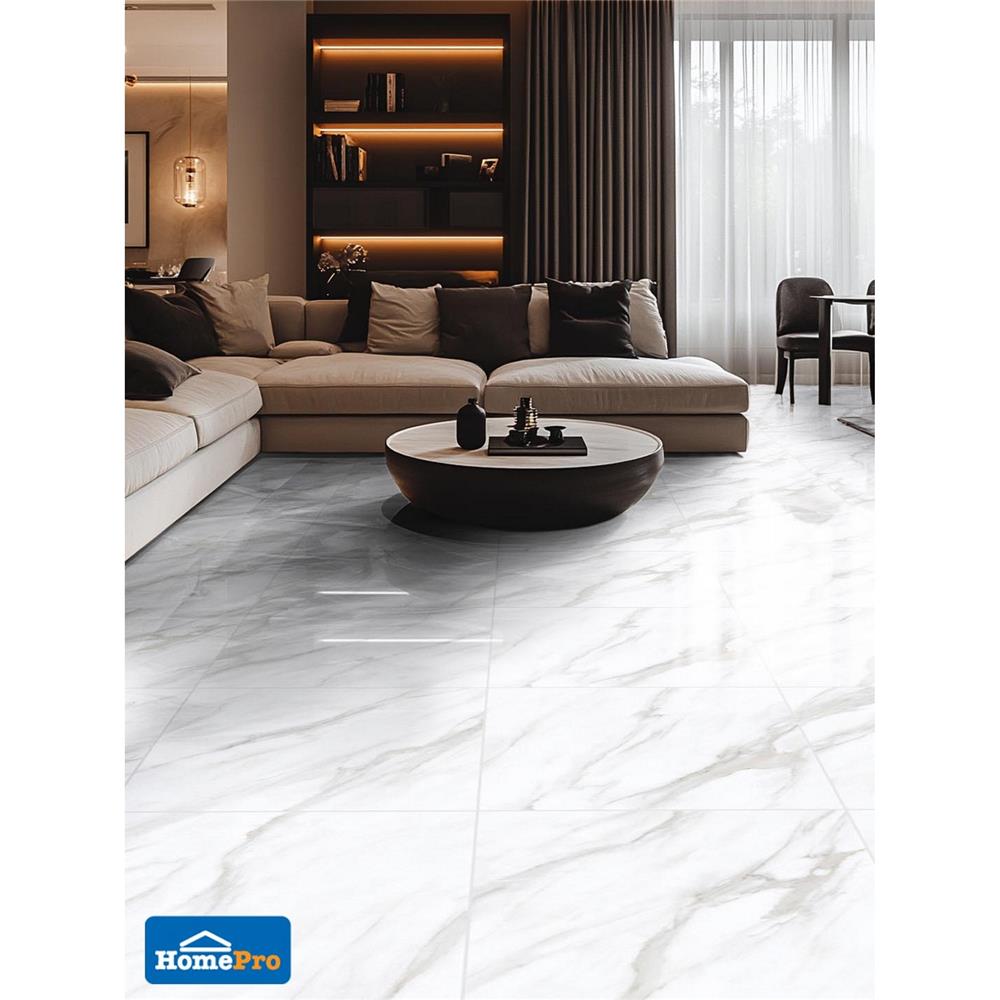 กระเบื้องพื้นพอร์ซเลน 60x60 ซม. DURAGRES เพอร์ลาโต ขาว A 1.44 ตร.ม.